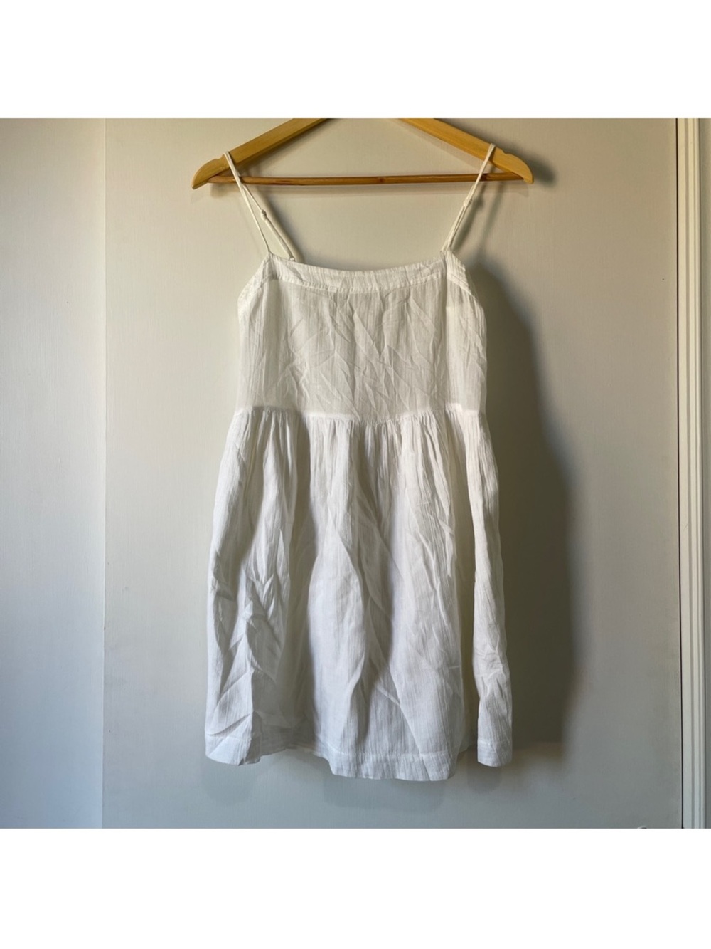 NWT Wilfred Safran Dress 100% White Cotton Gauze Mini - Picture 2 of 5